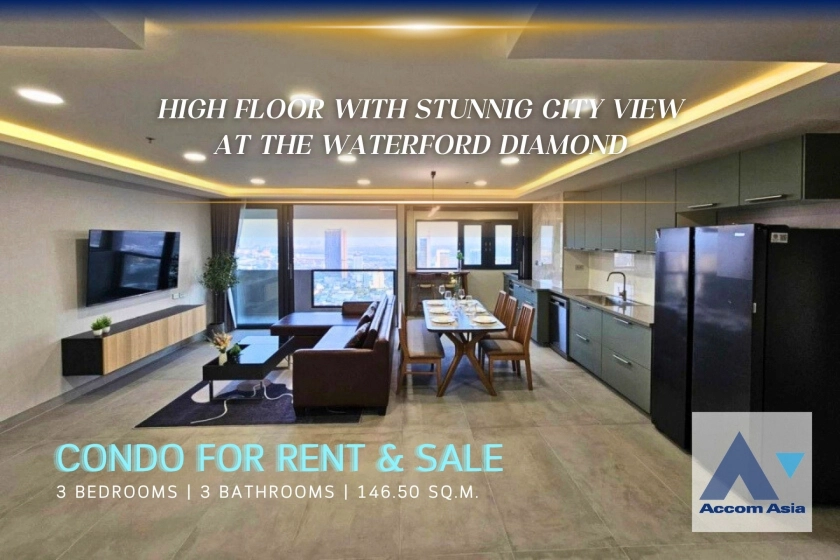 The Waterford Diamond Condominium  3 Bedroom for Sale & Rent BTS Phrom Phong in Sukhumvit Bangkok