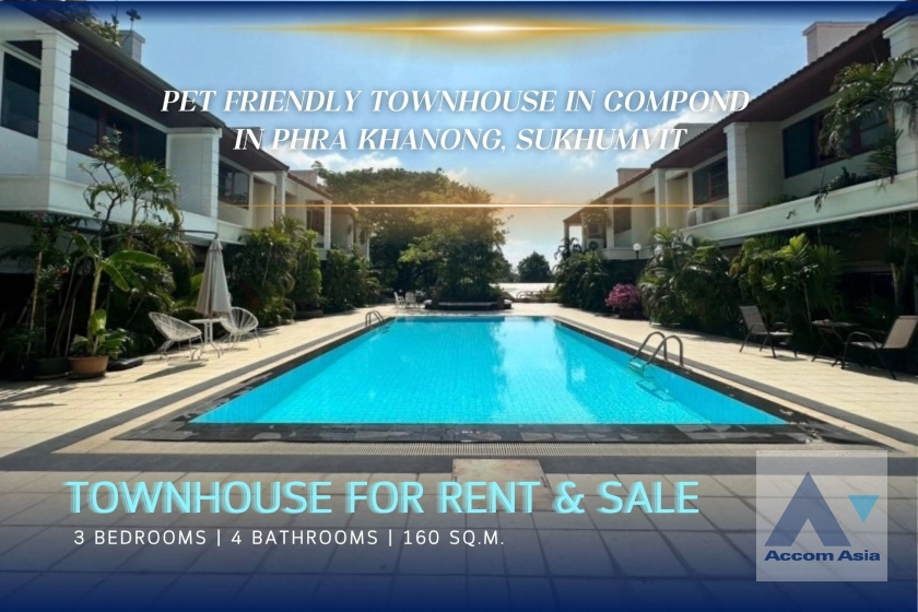 Pet friendly |  Tara Mansion Townhouse  3 Bedroom for Sale & Rent BTS Phra khanong in Sukhumvit Bangkok