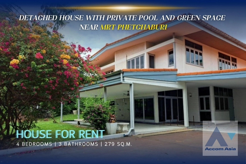Private Swimming Pool house for rent in New Phetchaburi, Bangkok Code AA40803