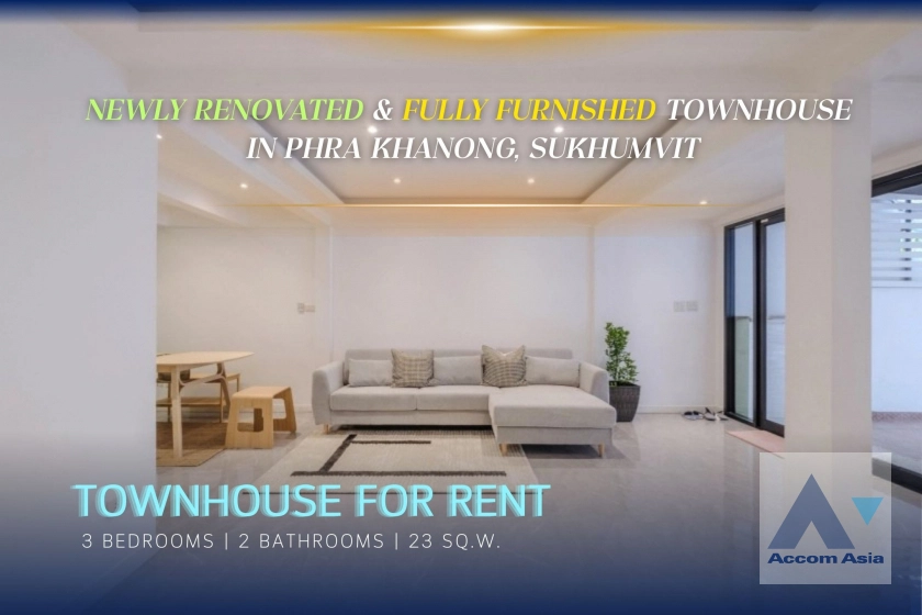  2  3 br Townhouse For Rent in Sukhumvit ,Bangkok BTS Phra khanong AA41379