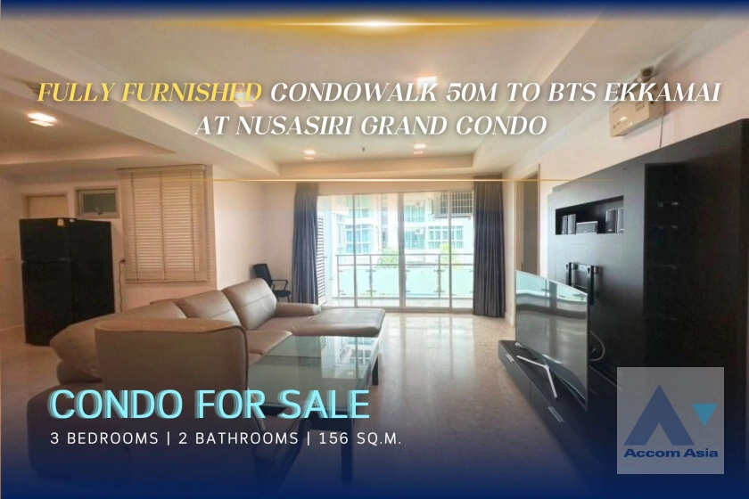 Nusasiri Grand Condo Condominium  3 Bedroom for Sale & Rent BTS Ekkamai in Sukhumvit Bangkok
