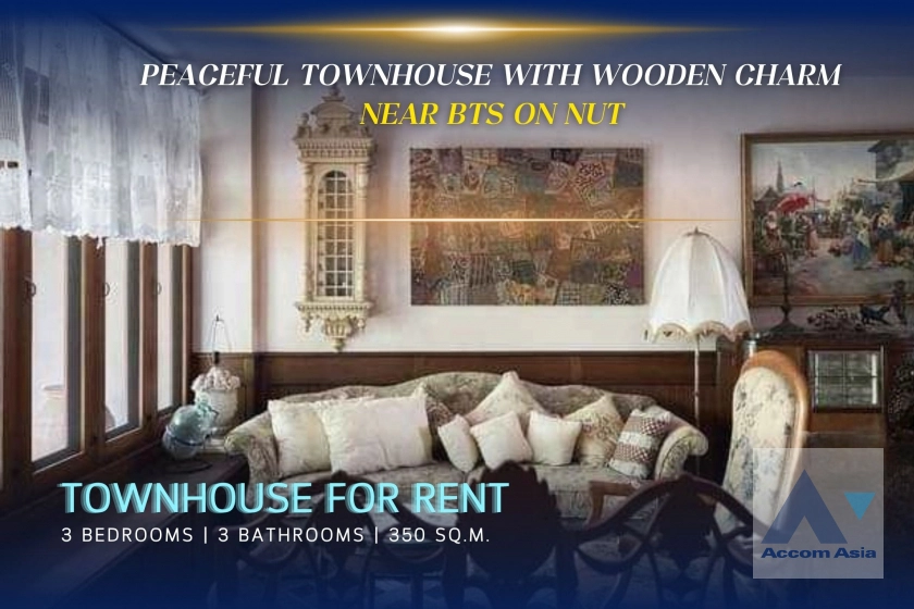  2  3 br Townhouse for rent and sale in Sukhumvit ,Bangkok BTS On Nut at Ban Suan Kasemsuwan AA42245