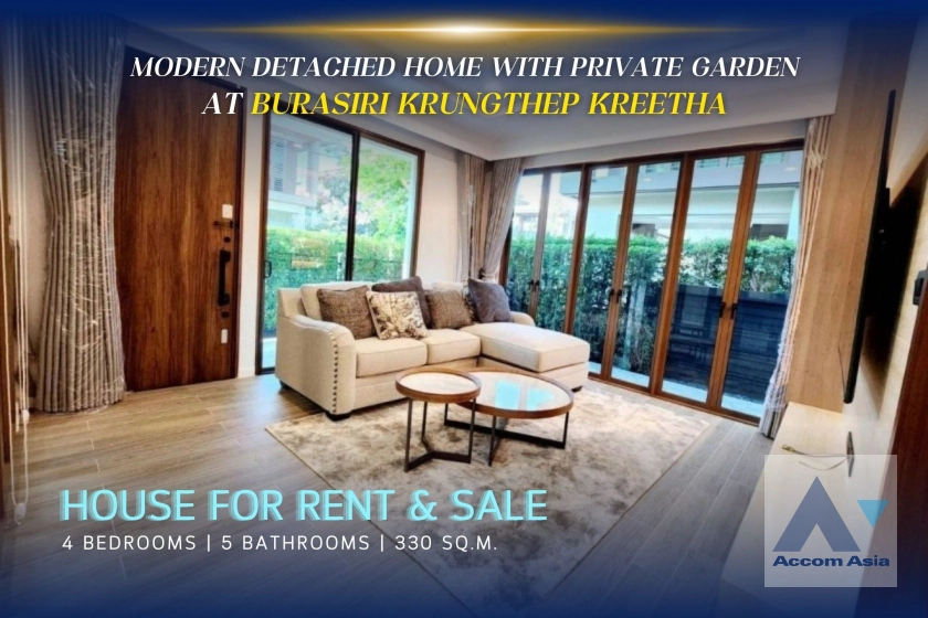  2  4 br House for rent and sale in Krungthep Kreetha ,Bangkok MRT Yaek Lam Sali at Burasiri Krungthep Kreetha AA42892