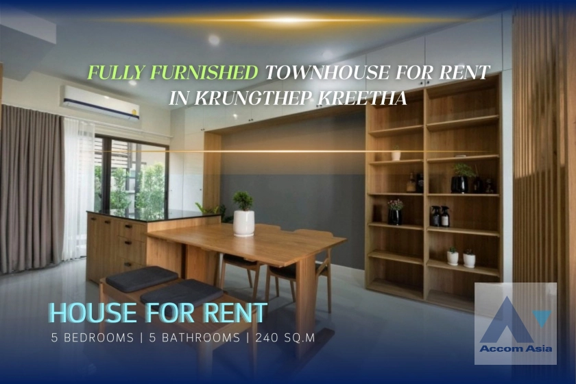 unitFully Furnished | Fully furnished townhouse for rent with homey decor in compound in Krungthep Kreetha, (AA43777)