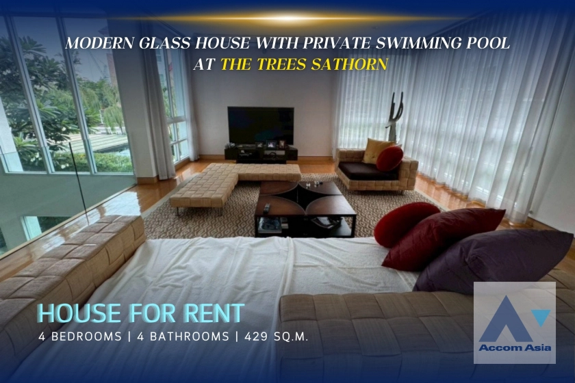 unitPrivate Swimming Pool, Pet friendly | Modern glass house with double-height living in Sathorn (AA43855)