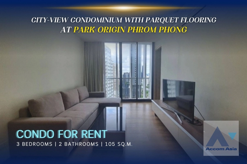 unitCity-view condominium with parquet flooring at Park Origin Phrom Phong (AA44021)