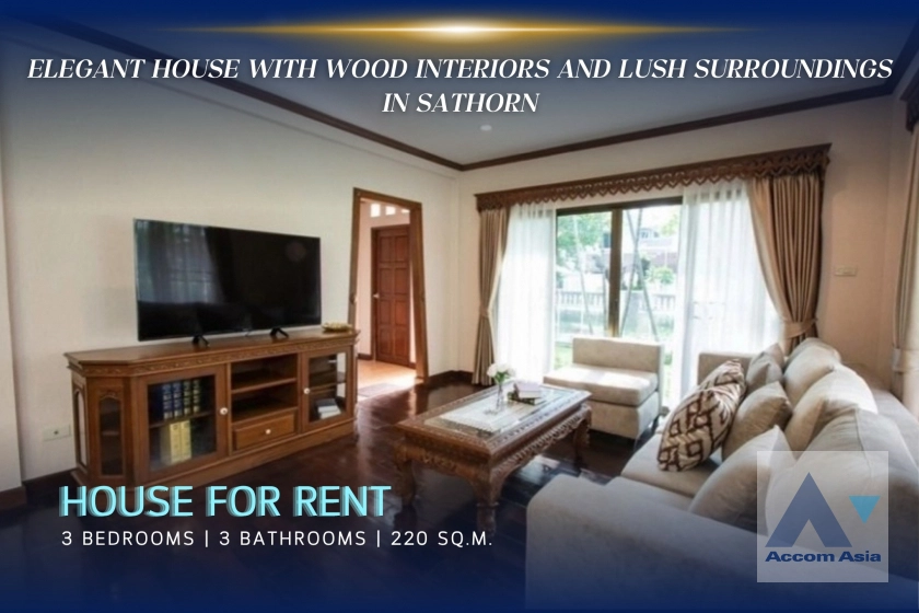  2  3 br House for rent and sale in Sathorn ,Bangkok BTS Chong Nonsi - BTS Saint Louis at Oriental Style House in Compound with Pool AA44299