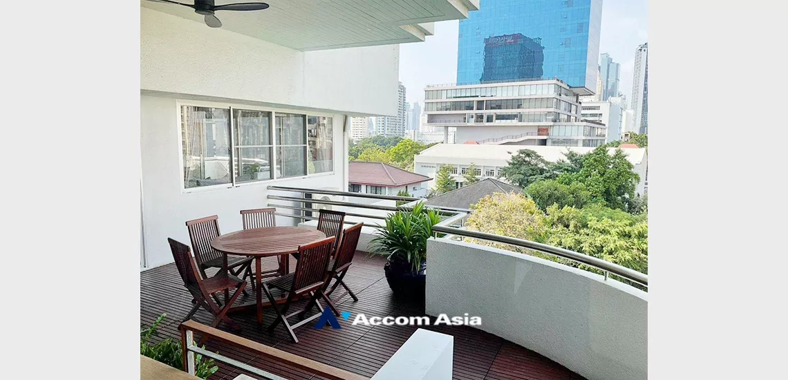 Big Balcony, Penthouse |  The Contemporary Living Apartment  4 Bedroom for Rent BTS Chong Nonsi in Sathorn Bangkok