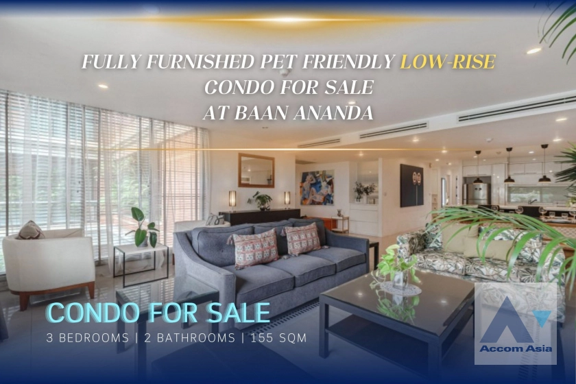Pet friendly | Baan Ananda Condominium  3 Bedroom for Sale & Rent BTS Ekkamai in Sukhumvit Bangkok